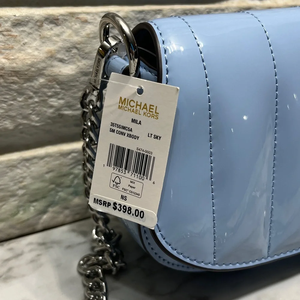 Michael Kors Mila Small Patent Convertible Crossbody Bag NWT - Picture 7 of 9